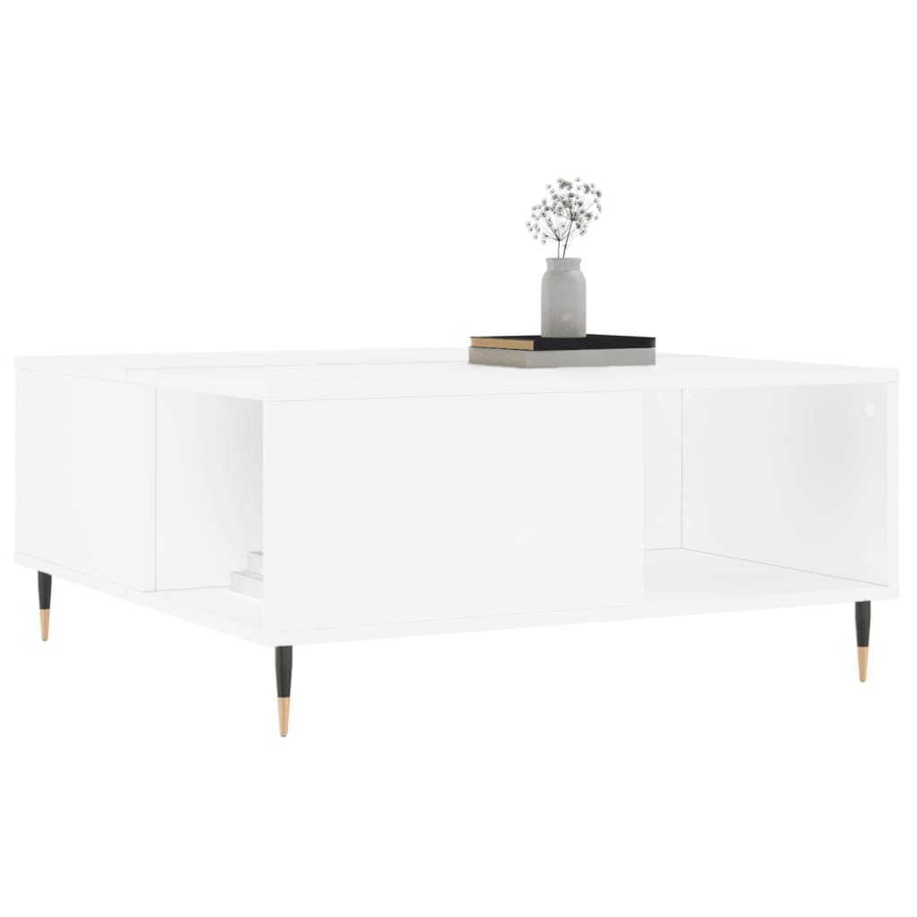 Sofabord Hvid 80x80x36,5 cm Træ Materiale