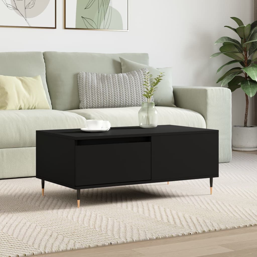 Sofabord Sort 90x50x36,5 cm Træ Materiale