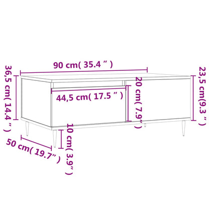 Couchtisch Betongrau 90x50x36,5 cm Holzwerkstoff