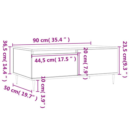 Couchtisch Braun Eichen-Optik 90x50x36,5 cm Holzwerkstoff