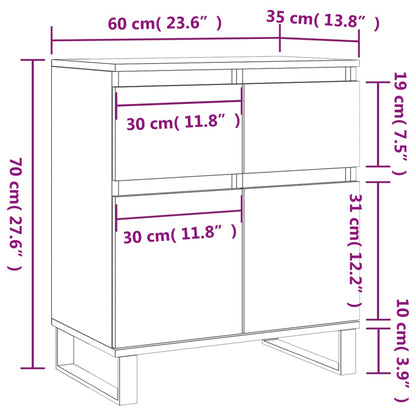 Sideboard Weiß 60x35x70 cm Holzwerkstoff
