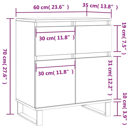 Sideboard Grau Sonoma 60x35x70 cm Holzwerkstoff
