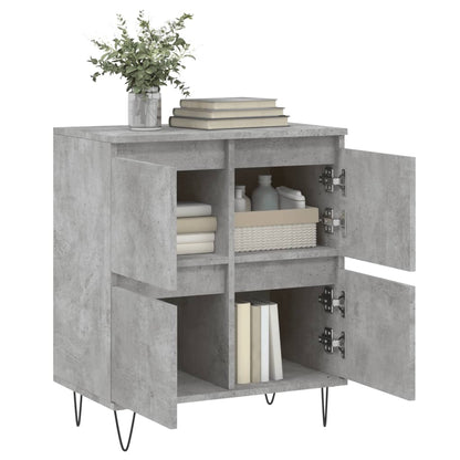 Skænk Beton Grå 60x35x70 cm Træ Materiale