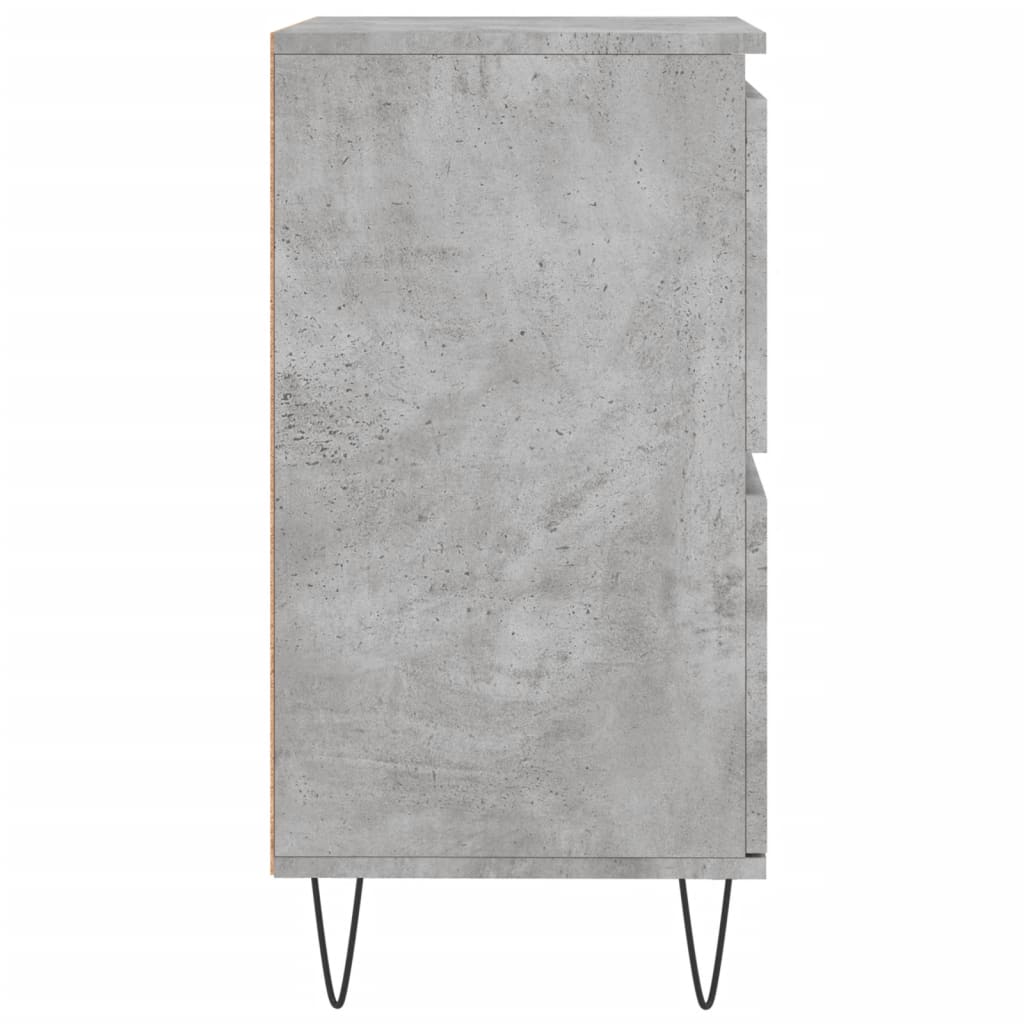 Skænk Beton Grå 60x35x70 cm Træ Materiale