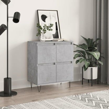 Skænk Beton Grå 60x35x70 cm Træ Materiale