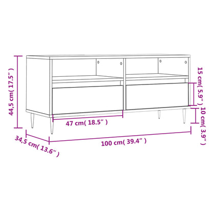 TV-Schrank Betongrau 100x34,5x44,5 cm Holzwerkstoff