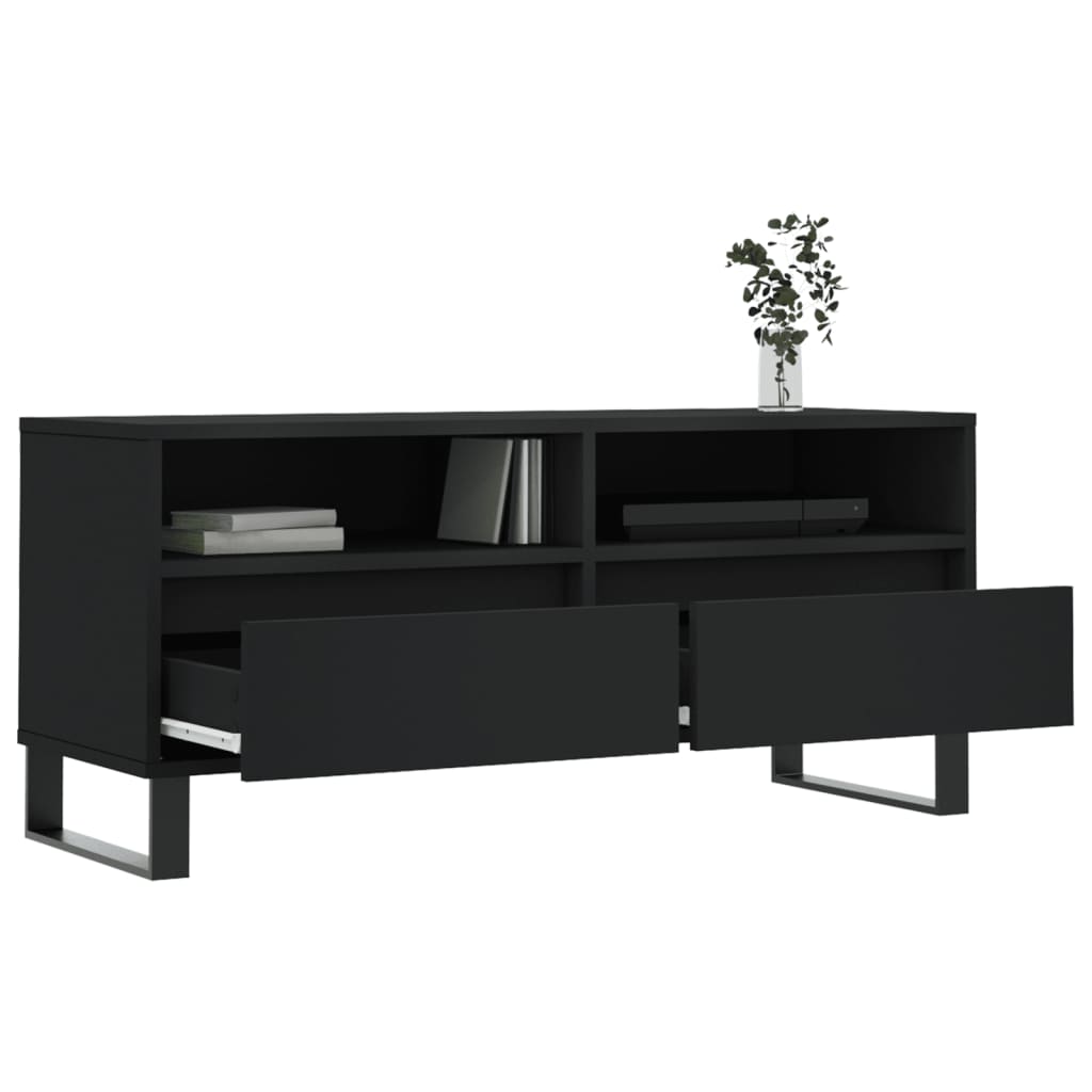 TV-Schrank Schwarz 100x34,5x44,5 cm Holzwerkstoff