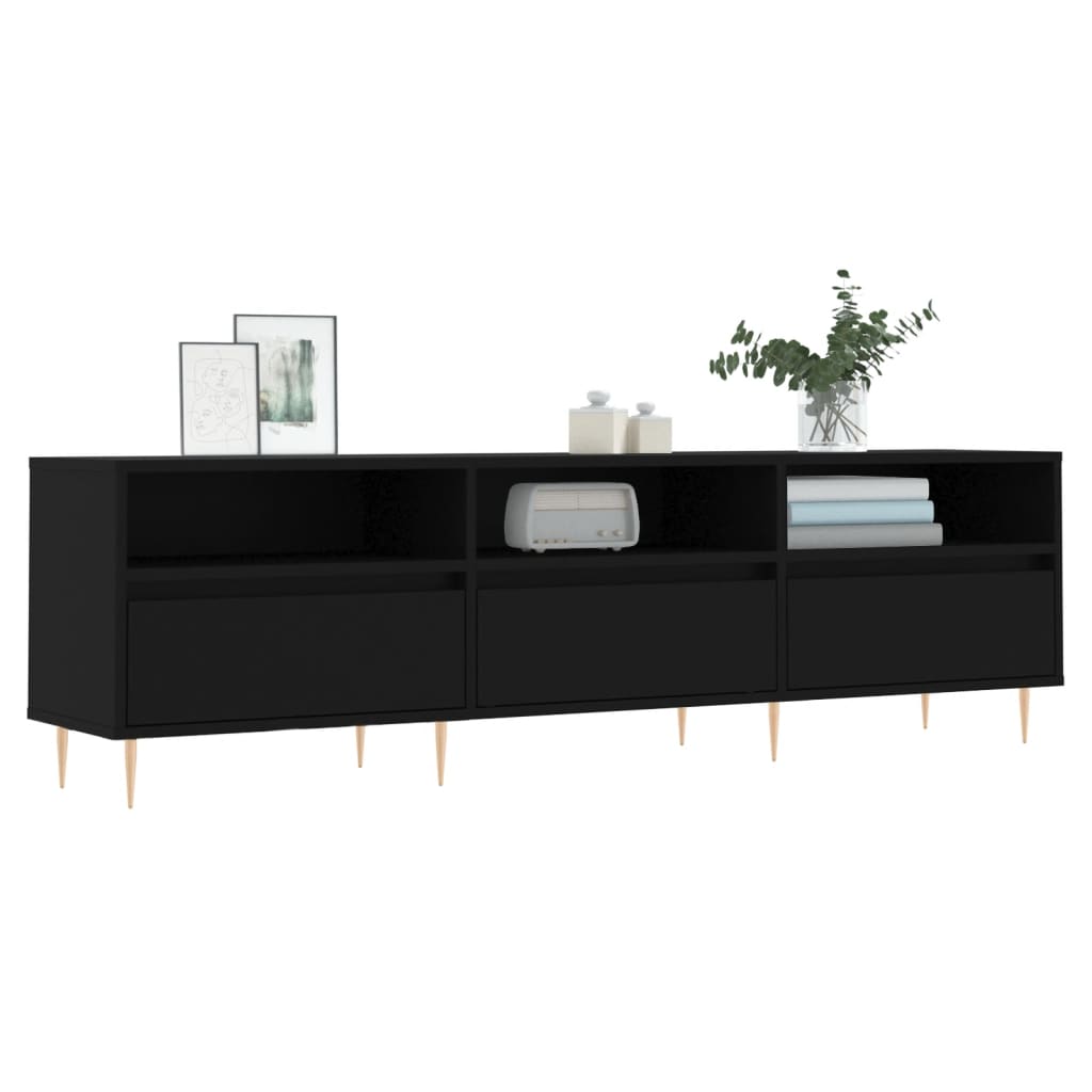 TV-skab Sort 150x30x44,5 cm Træ Materiale