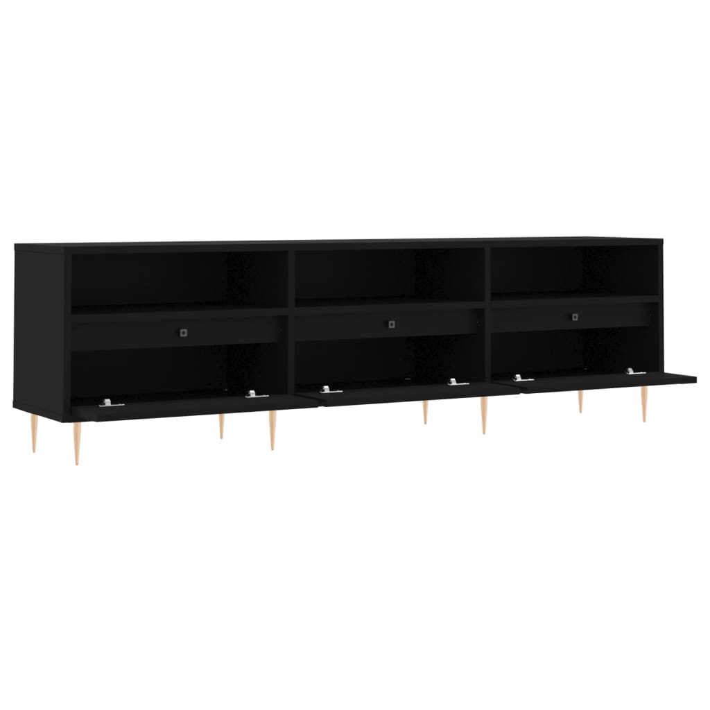 TV-skab Sort 150x30x44,5 cm Træ Materiale