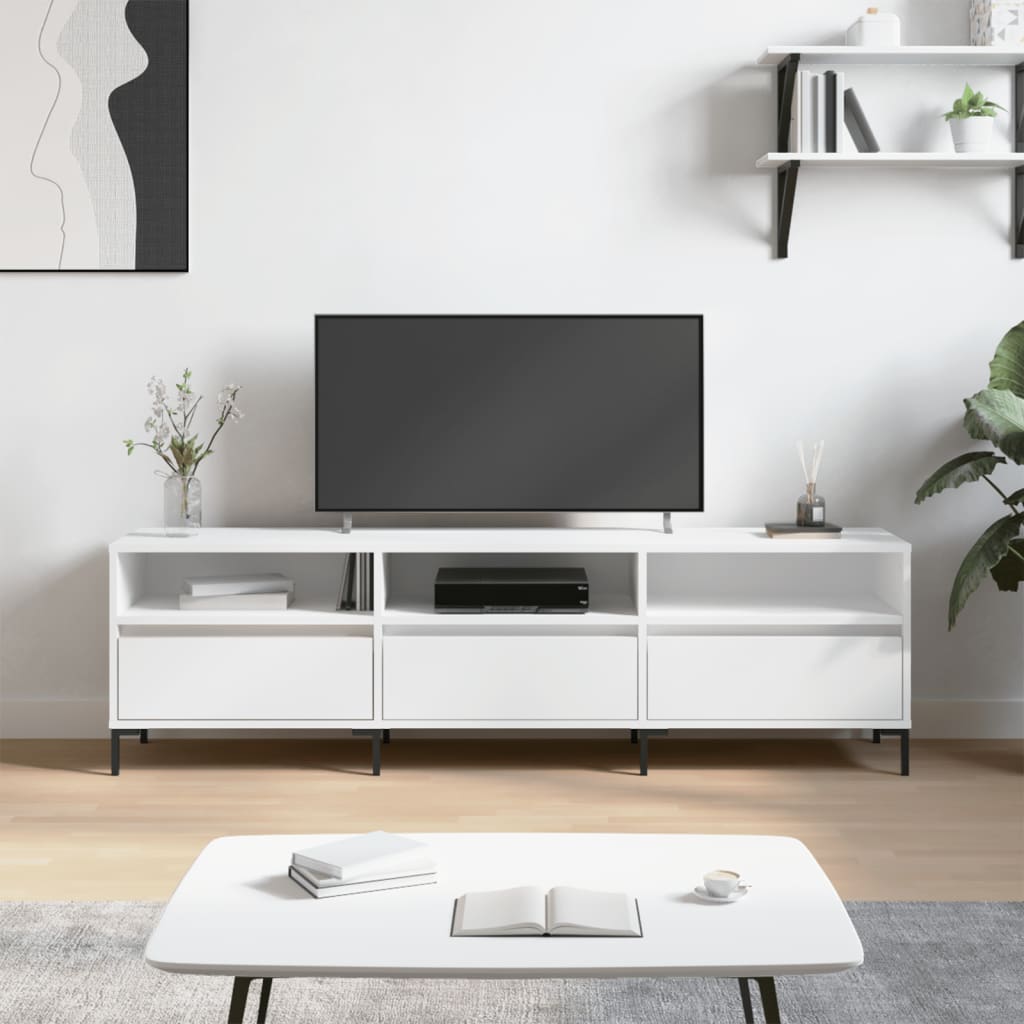 TV-skab Hvid 150x30x44,5 cm Træ Materiale