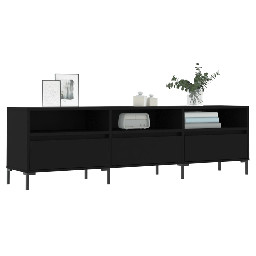 TV-skab Sort 150x30x44,5 cm Træ Materiale
