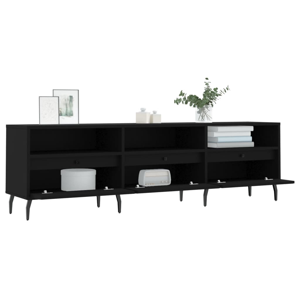 TV-skab Sort 150x30x44,5 cm Træ Materiale