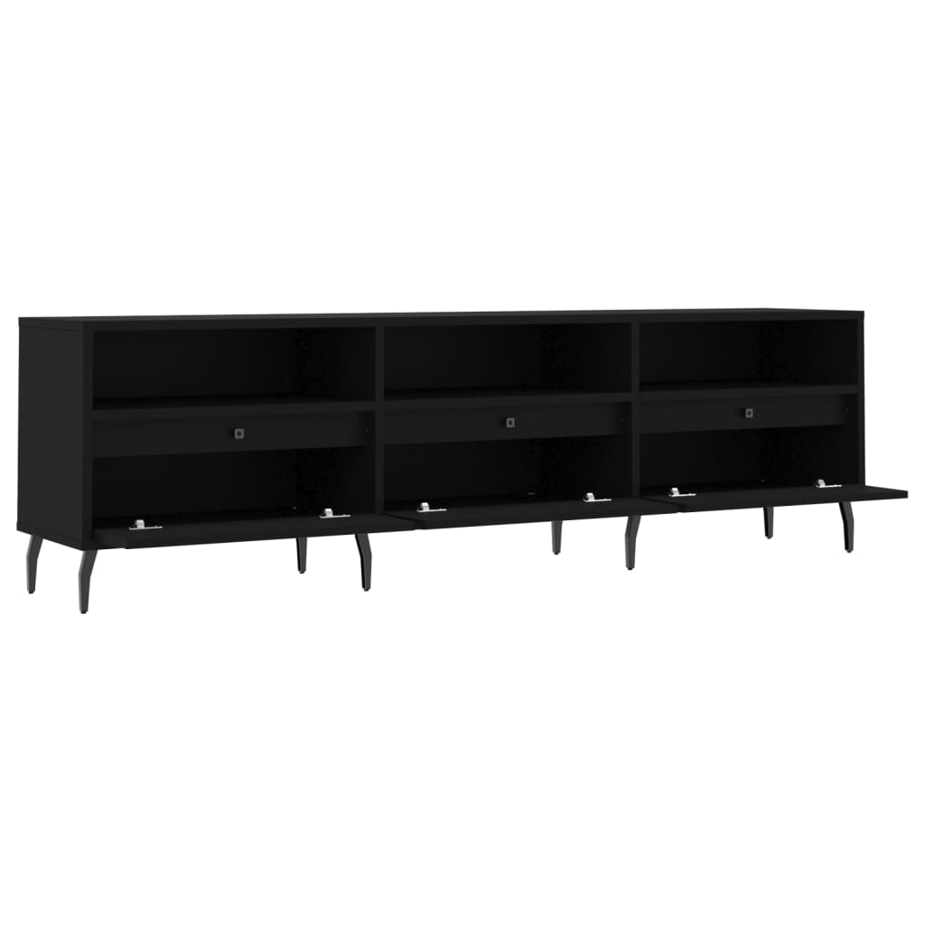 TV-skab Sort 150x30x44,5 cm Træ Materiale