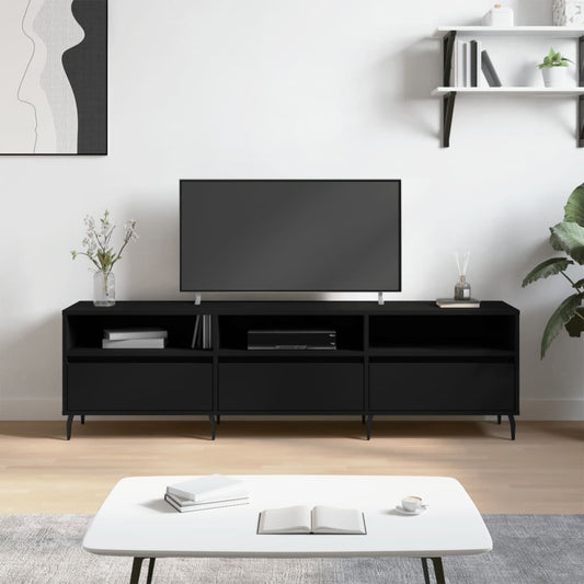 TV-skab Sort 150x30x44,5 cm Træ Materiale