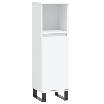 Badschrank Weiß 30x30x100 cm Holzwerkstoff