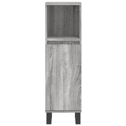 Badschrank Grau Sonoma 30x30x100 cm Holzwerkstoff
