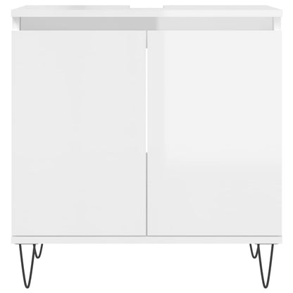 Badschrank Hochglanz-Weiß 58x33x60 cm Holzwerkstoff