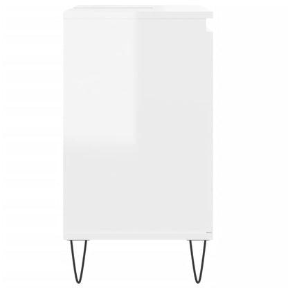 Badschrank Hochglanz-Weiß 58x33x60 cm Holzwerkstoff