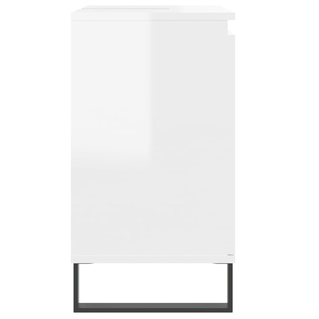 Badschrank Hochglanz-Weiß 58x33x60 cm Holzwerkstoff