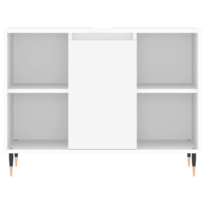 Badschrank Weiß 80x33x60 cm Holzwerkstoff