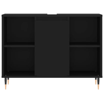 Badschrank Schwarz 80x33x60 cm Holzwerkstoff
