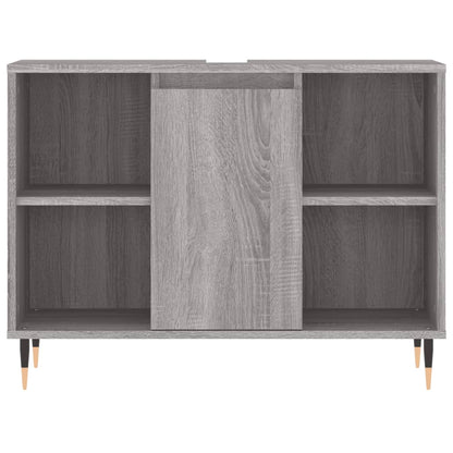 Badschrank Grau Sonoma 80x33x60 cm Holzwerkstoff
