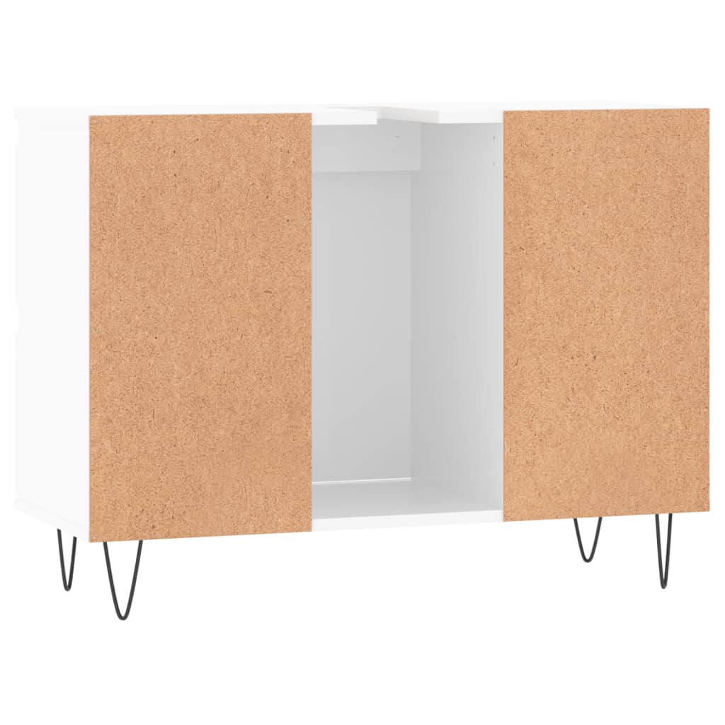 Badeværelsesskab Højglans Hvid 80x33x60 cm Træmateriale