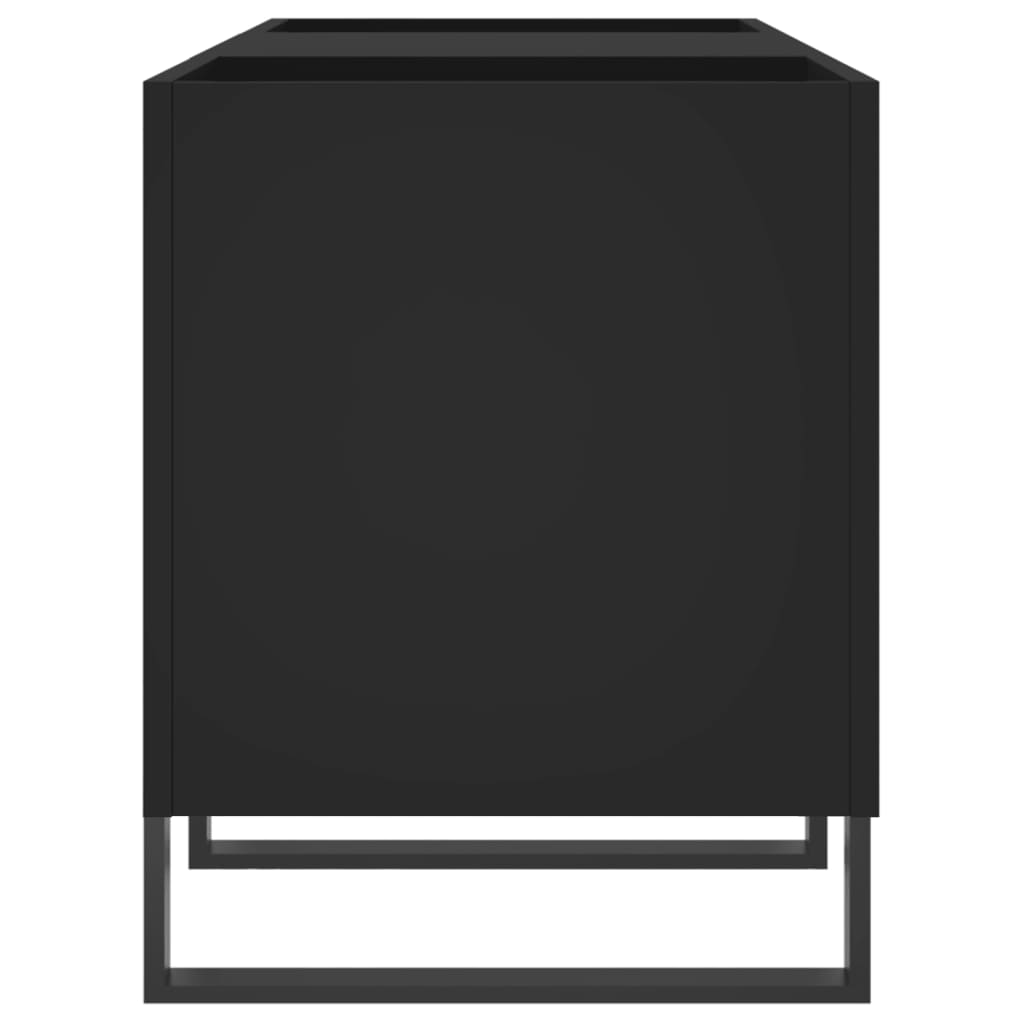 Plattenschrank Schwarz 121x38x48 cm Holzwerkstoff