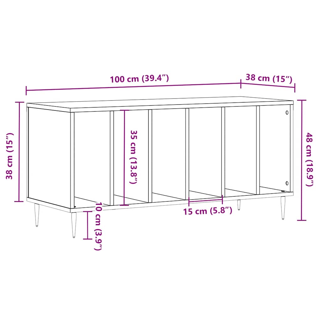 Plattenschrank Sonoma-Eiche 100x38x48 cm Holzwerkstoff