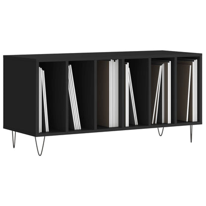 Pladeskab Sort 100x38x48 cm Træmateriale