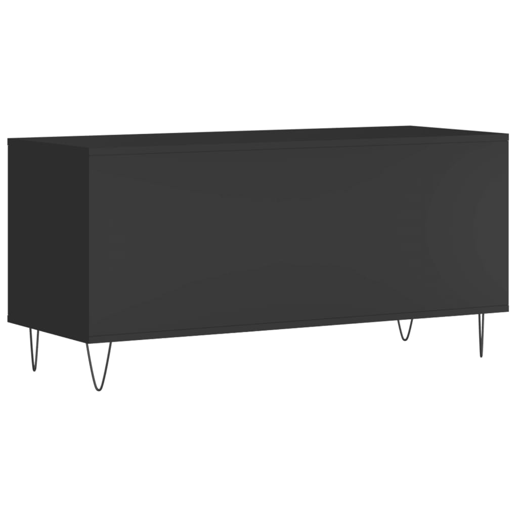 Pladeskab Sort 100x38x48 cm Træmateriale