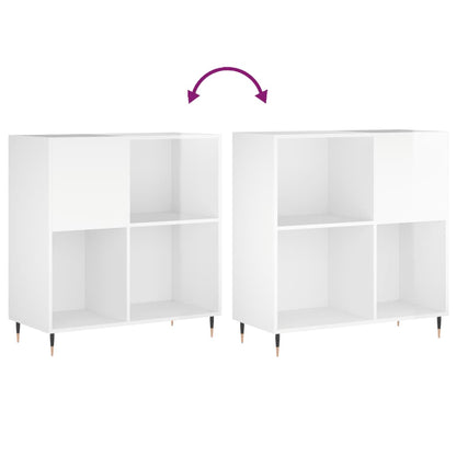 Plattenschrank Hochglanz-Weiß 84,5x38x89 cm Holzwerkstoff