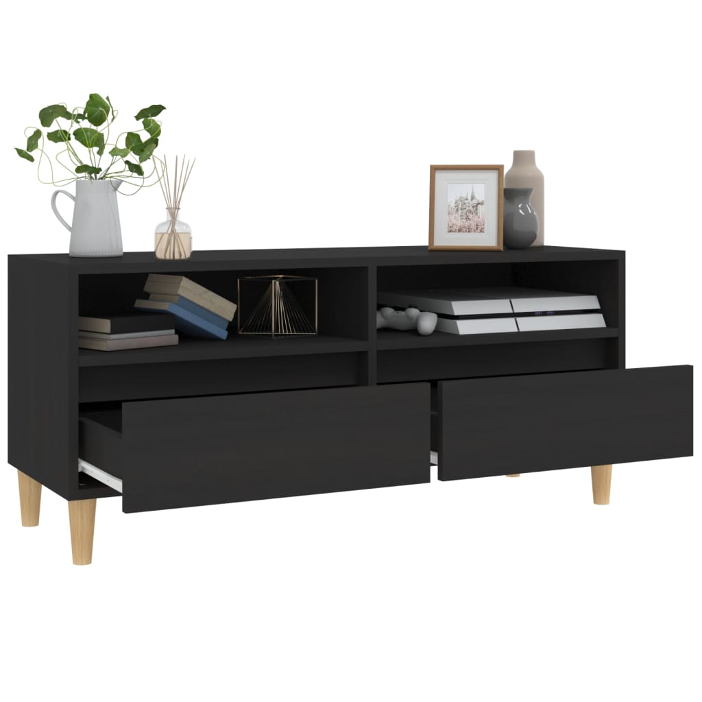 TV-skab Sort 100x34,5x44,5 cm Træ Materiale