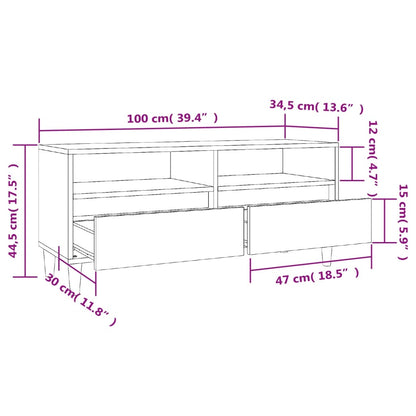 TV-skab Sort 100x34,5x44,5 cm Træ Materiale