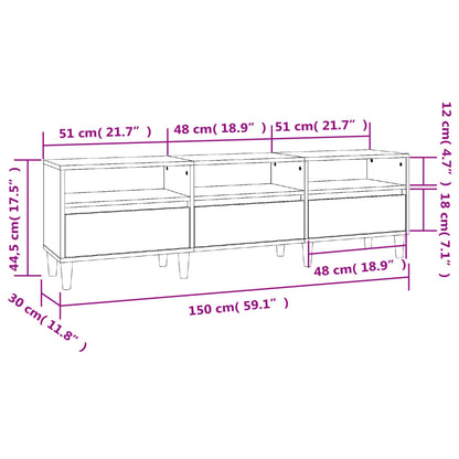 TV-skab Hvid 150x30x44,5 cm Træ Materiale