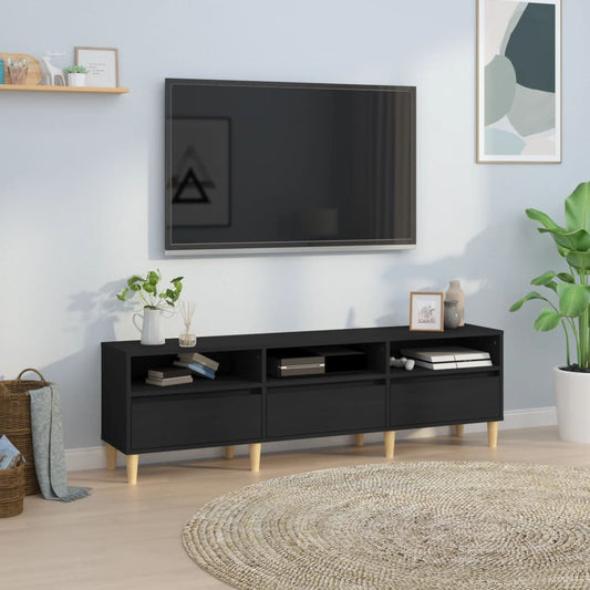TV-skab Sort 150x30x44,5 cm Træ Materiale