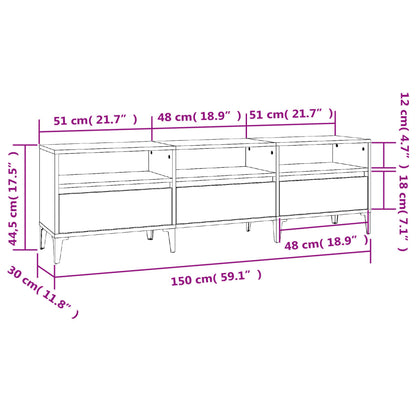 TV-skab Hvid 150x30x44,5 cm Træ Materiale