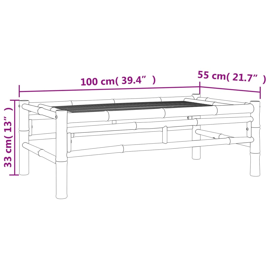 Garten-Couchtisch 100x55x33 cm Bambus