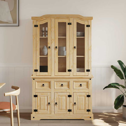 Highboard Corona 112x43x196 cm Massivholz Mexikanische Kiefer