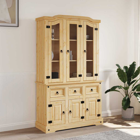 Highboard Corona 112x43x196 cm Massivholz Mexikanische Kiefer