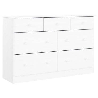Kommode ALTA Hvid 112x35x73 cm Massiv Fyr