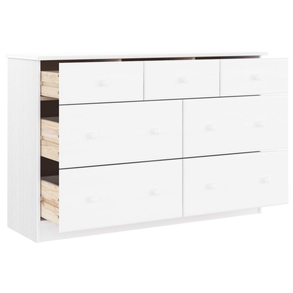 Kommode ALTA Hvid 112x35x73 cm Massiv Fyr