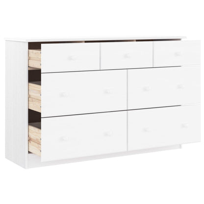 Kommode ALTA Hvid 112x35x73 cm Massiv Fyr