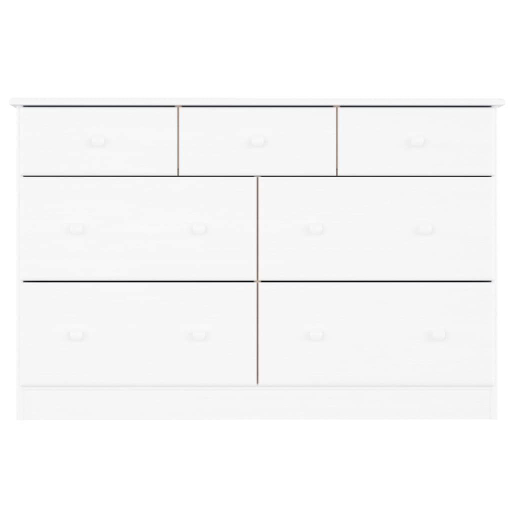 Kommode ALTA Hvid 112x35x73 cm Massiv Fyr