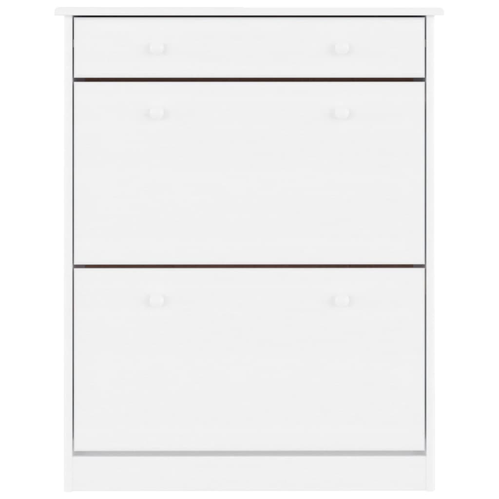 Schuhschrank ALTA Weiß 77x35x96 cm Massivholz Kiefer