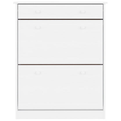 Schuhschrank ALTA Weiß 77x35x96 cm Massivholz Kiefer