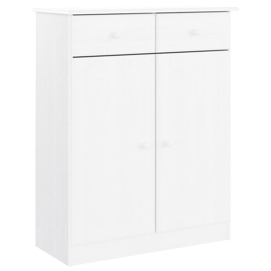 Schuhschrank ALTA Weiß 77x35x96 cm Massivholz Kiefer