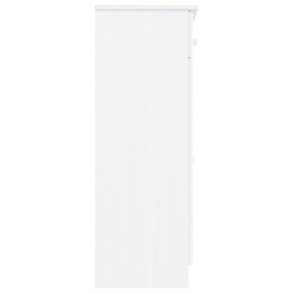 Schuhschrank ALTA Weiß 77x35x96 cm Massivholz Kiefer