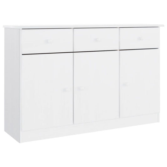 Sideboard ALTA Weiß 112x35x73 cm Massivholz Kiefer