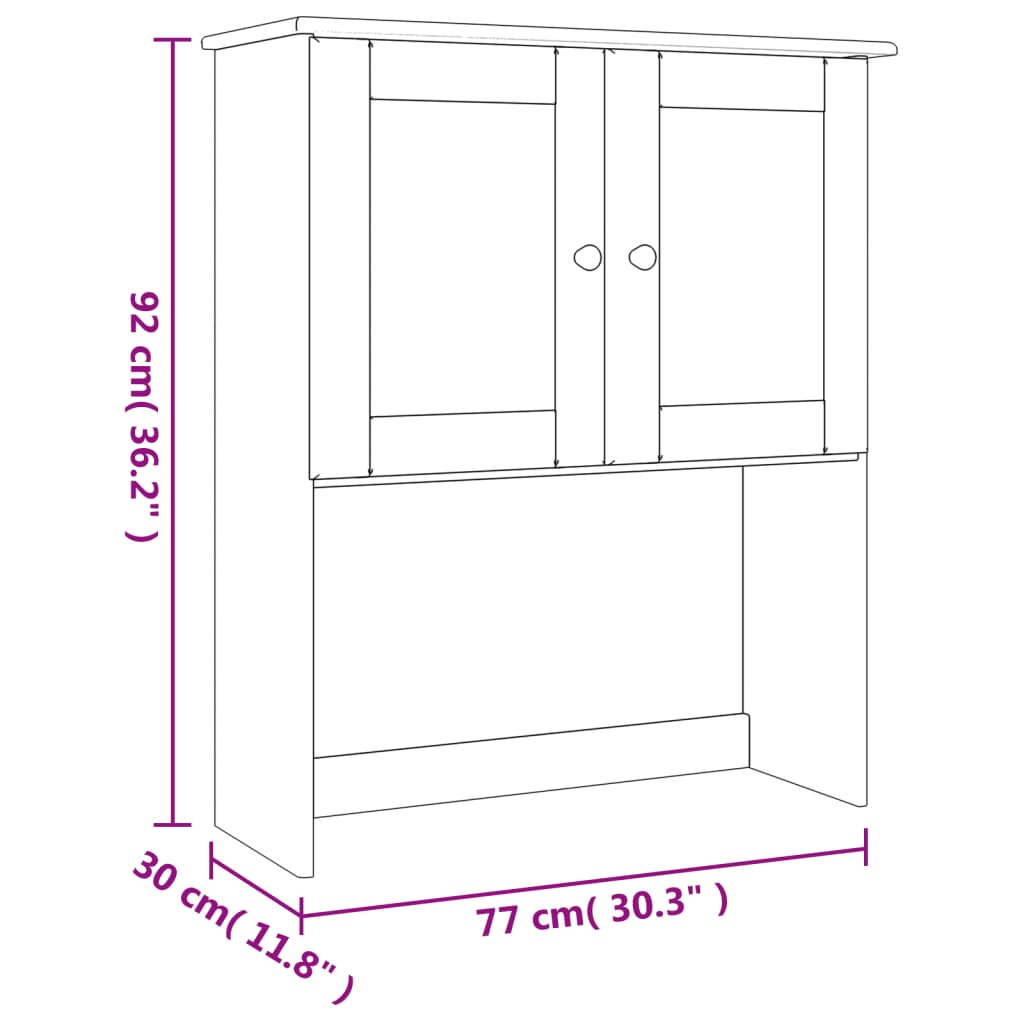Skænkbeslag ALTA 77x30x92 cm massiv fyrretræ